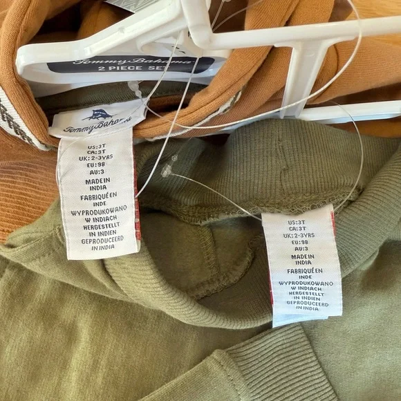 NWT Tommy Bahama Boys Hooded Sweatshirt and Sweatpants-Light Brown and Green - Picture 5 of 6
